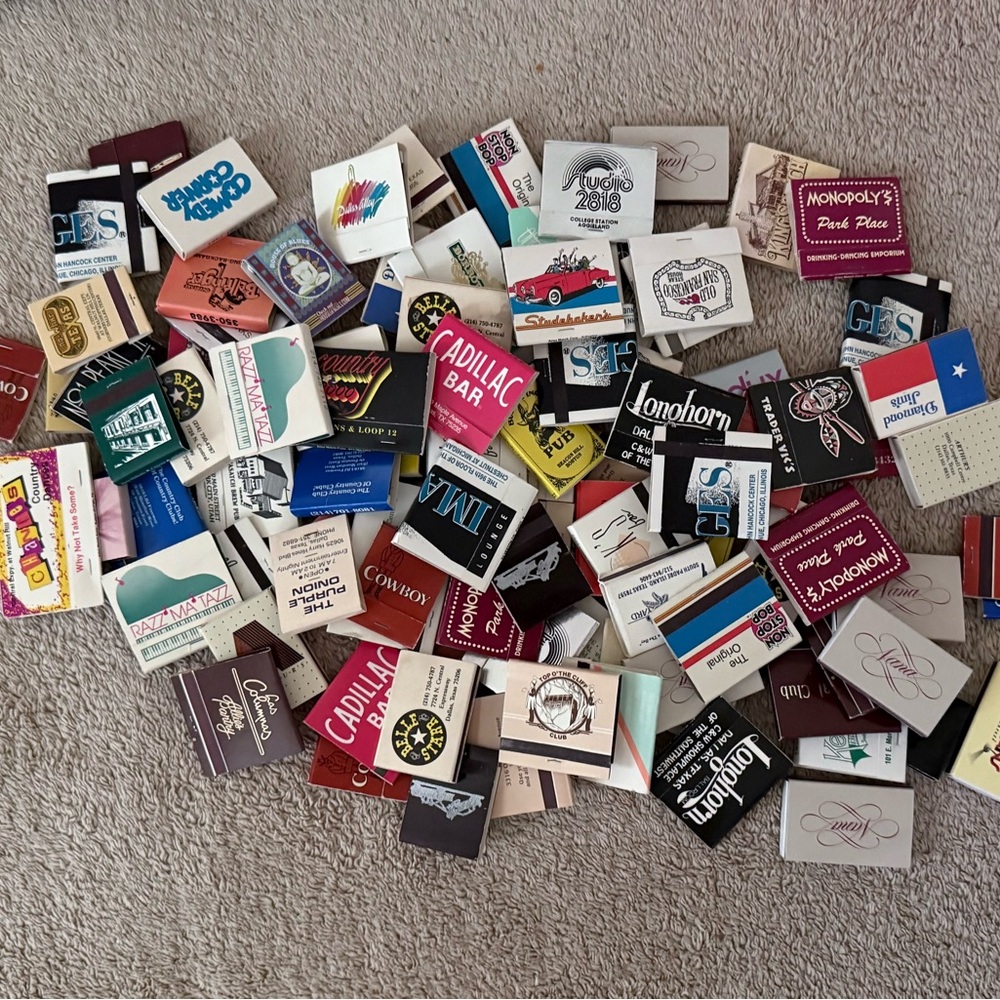 SOLD  Vintage lot of 101 Unstruck Matchbooks
